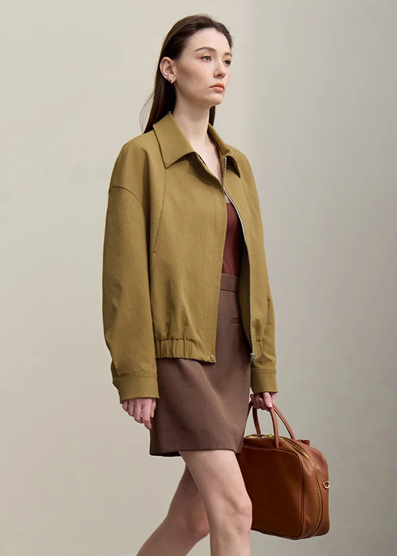 Amii Women's Jackets 2026 Spring New Casual Letter Embroidery Lapel Drop Shoulder Sleeve Coat Versatile Top Female 12621048 Loran