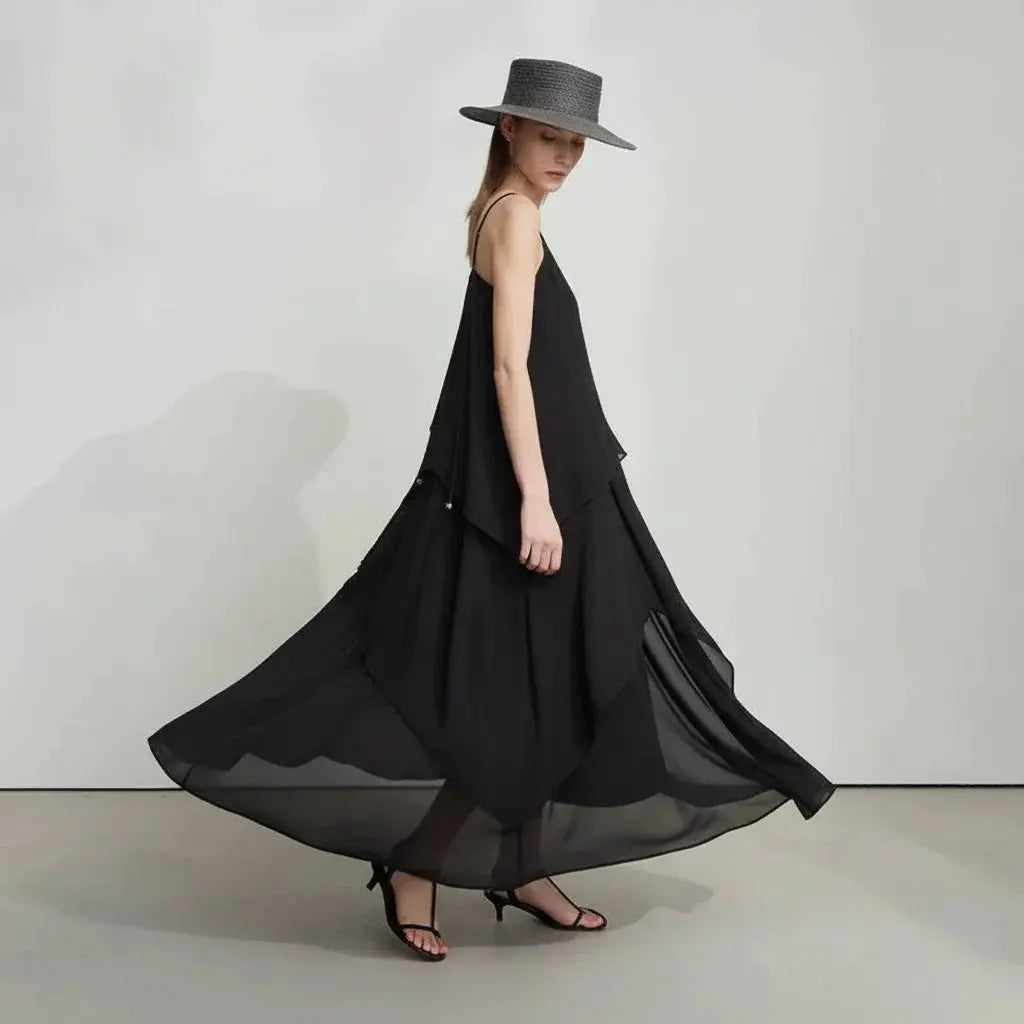 Autumn New Minimalist Layered Chiffon Dress - Loran