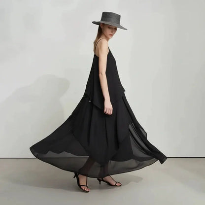 Autumn New Minimalist Layered Chiffon Dress - Loran