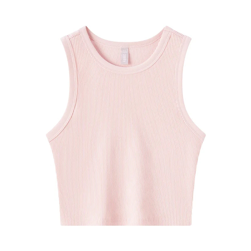Semir Vest Women Short Style Skinny Round-neck Simple 2024 Spring New Solid Color Top Versatile Loran