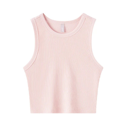 Semir Vest Women Short Style Skinny Round-neck Simple 2024 Spring New Solid Color Top Versatile Loran
