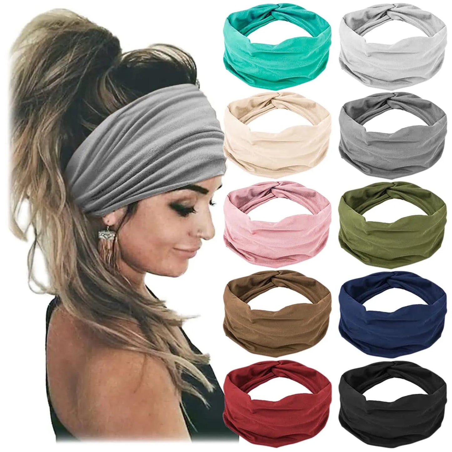 Women's Non-Slip Sports Headbands Soft & Elastic