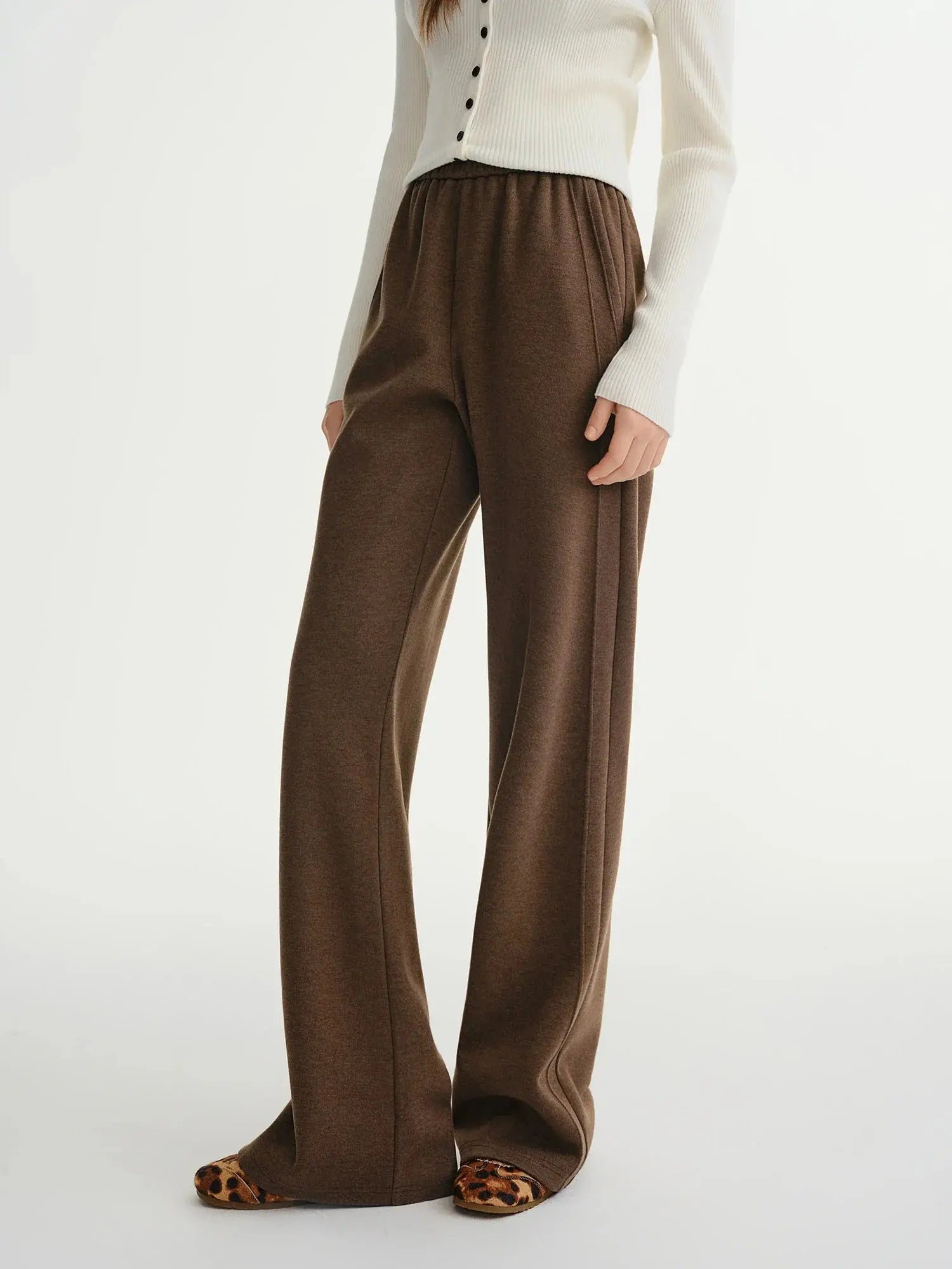 Plus Size Relaxed Wide-Leg Elastic Pants - Loran