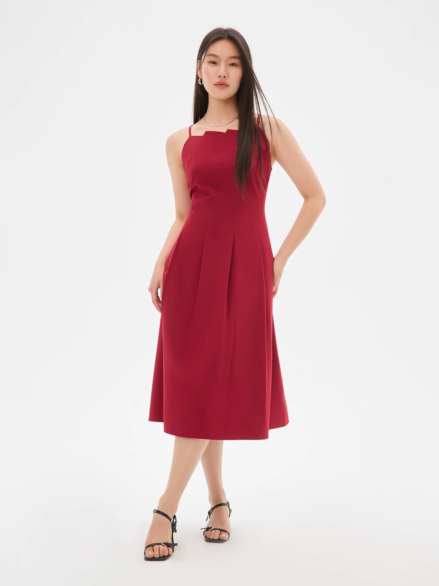 Origami Collar Maxi Dress Convertible 2-in-1 Silhouette Loran