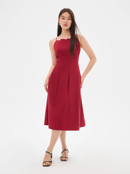 Origami Collar Maxi Dress Convertible 2-in-1 Silhouette Loran