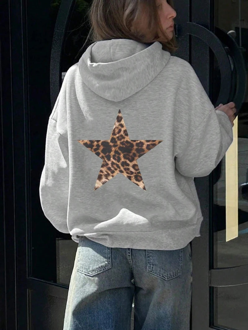 Casual Leopard Pentagram Hoody