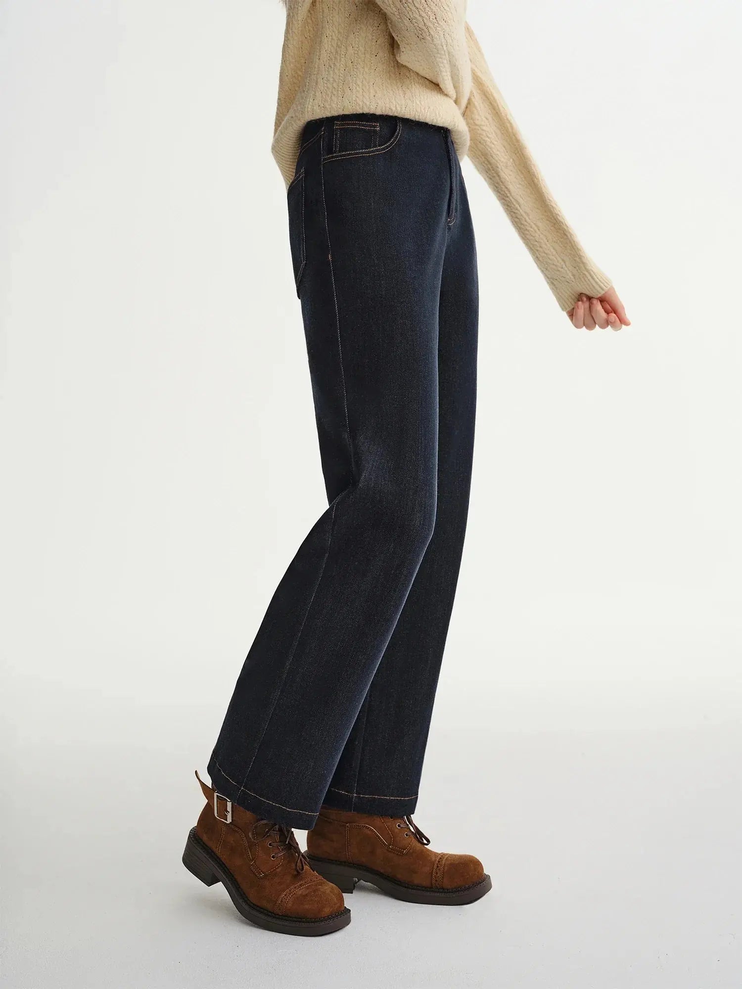 Women's Plus Size Comfort Straight Leg Denim Trousers - Loran