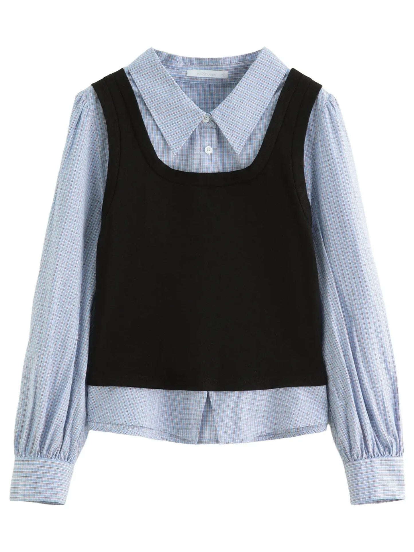 Plus Size Knit Patchwork Top & Skirt Set - Loran
