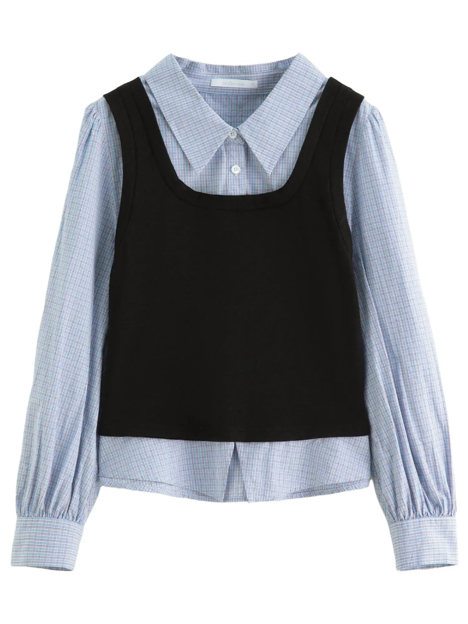 Plus Size Knit Patchwork Top & Skirt Set - Loran