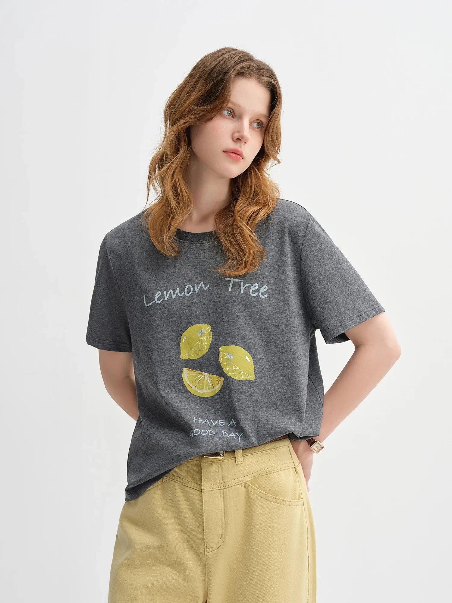 Women’s Fruit Print Cotton T-Shirt | Loose Straight Fit - Loran