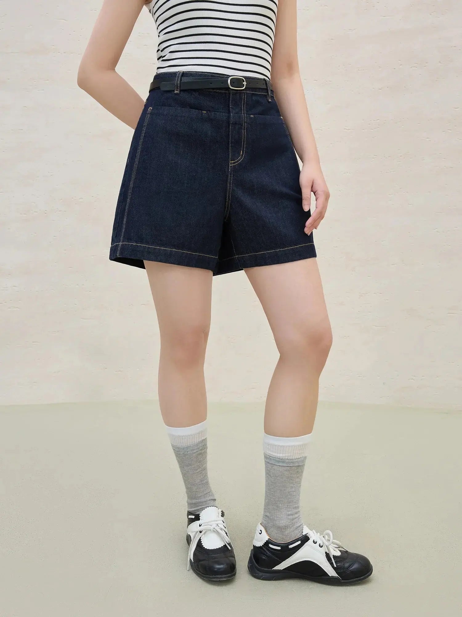 High-Waist Plus-Size Denim Shorts for Summer - Loran