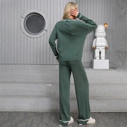 Women's Fine Knit Two-Piece Suit | High-Waist & Slim Fit - Loran