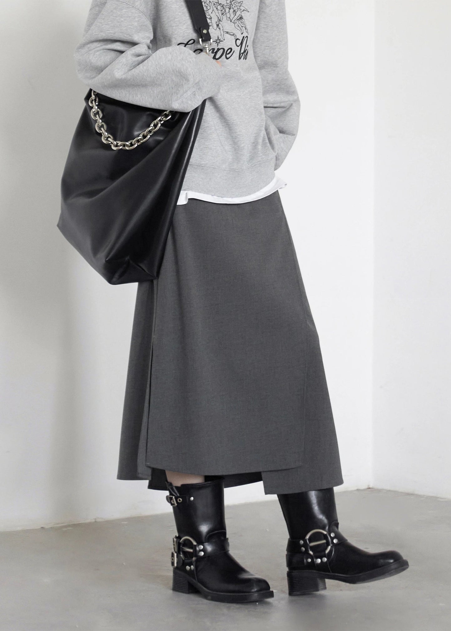 CHIC VEN New Women Skirts Loose Casual Solid Straight Tube Design Irregular Slit Female Skirt Ladies Clothes Spring Autumn 2025 Loran