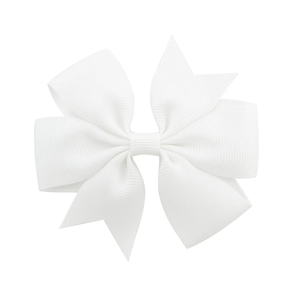 Solid Color Grosgrain Ribbon Hair Bow Clips for Girls