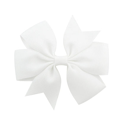 Solid Color Grosgrain Ribbon Hair Bow Clips for Girls