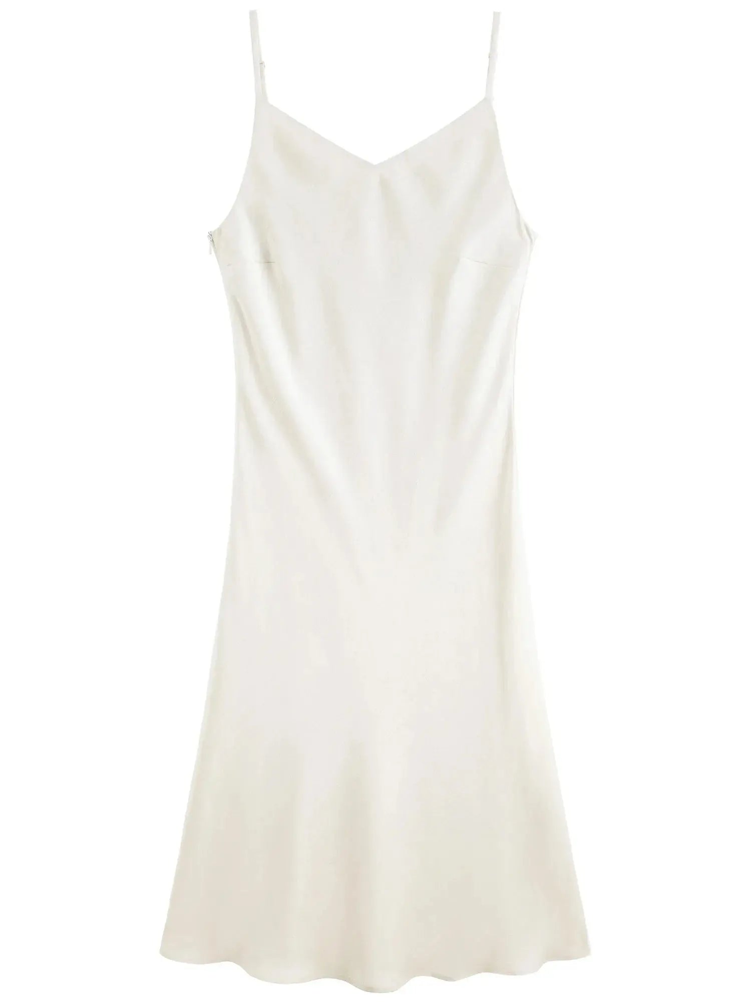 Chic Plus Size Satin Bias Cut Suspender Dress - Loran