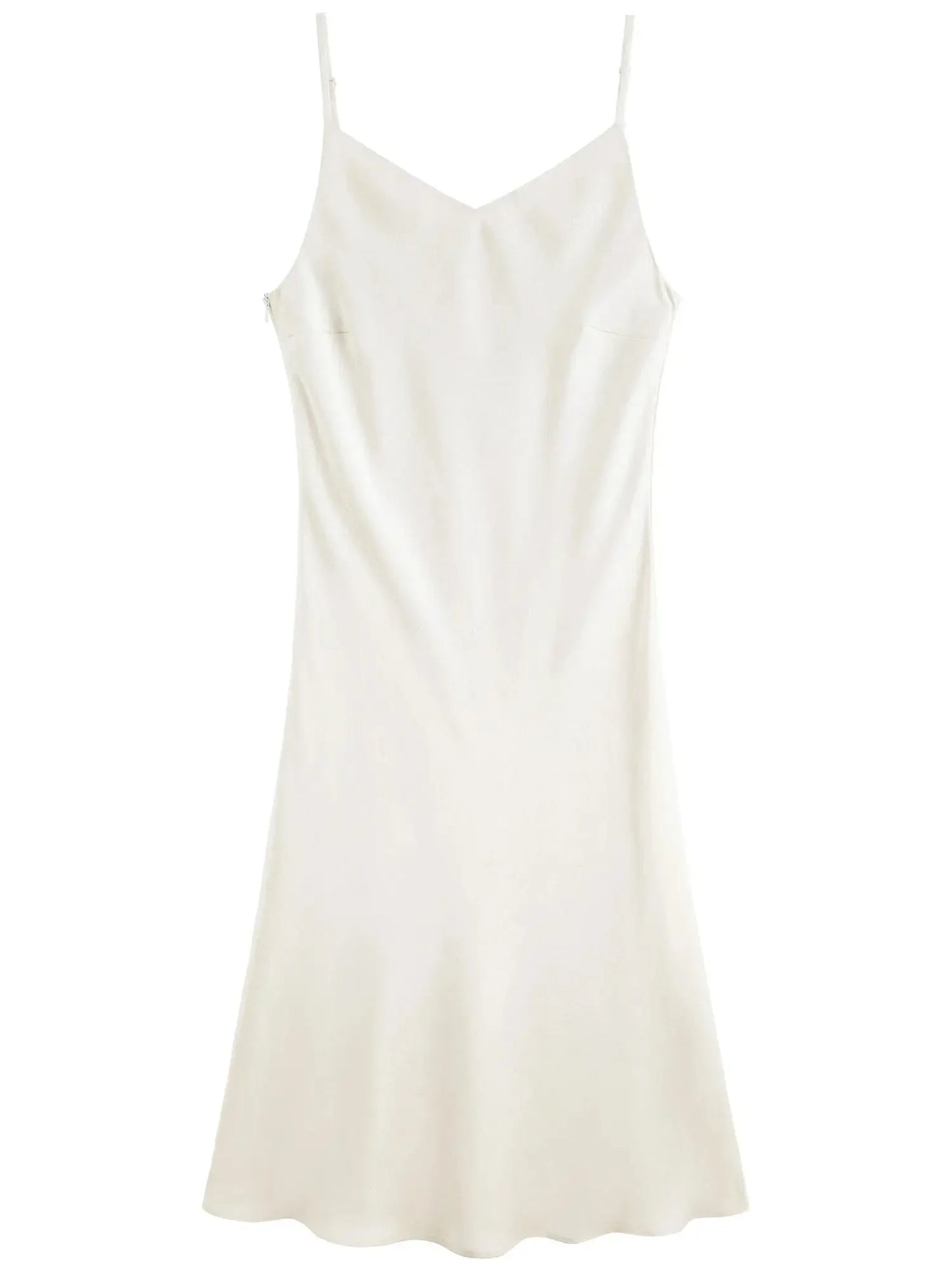 Chic Plus Size Satin Bias Cut Suspender Dress - Loran