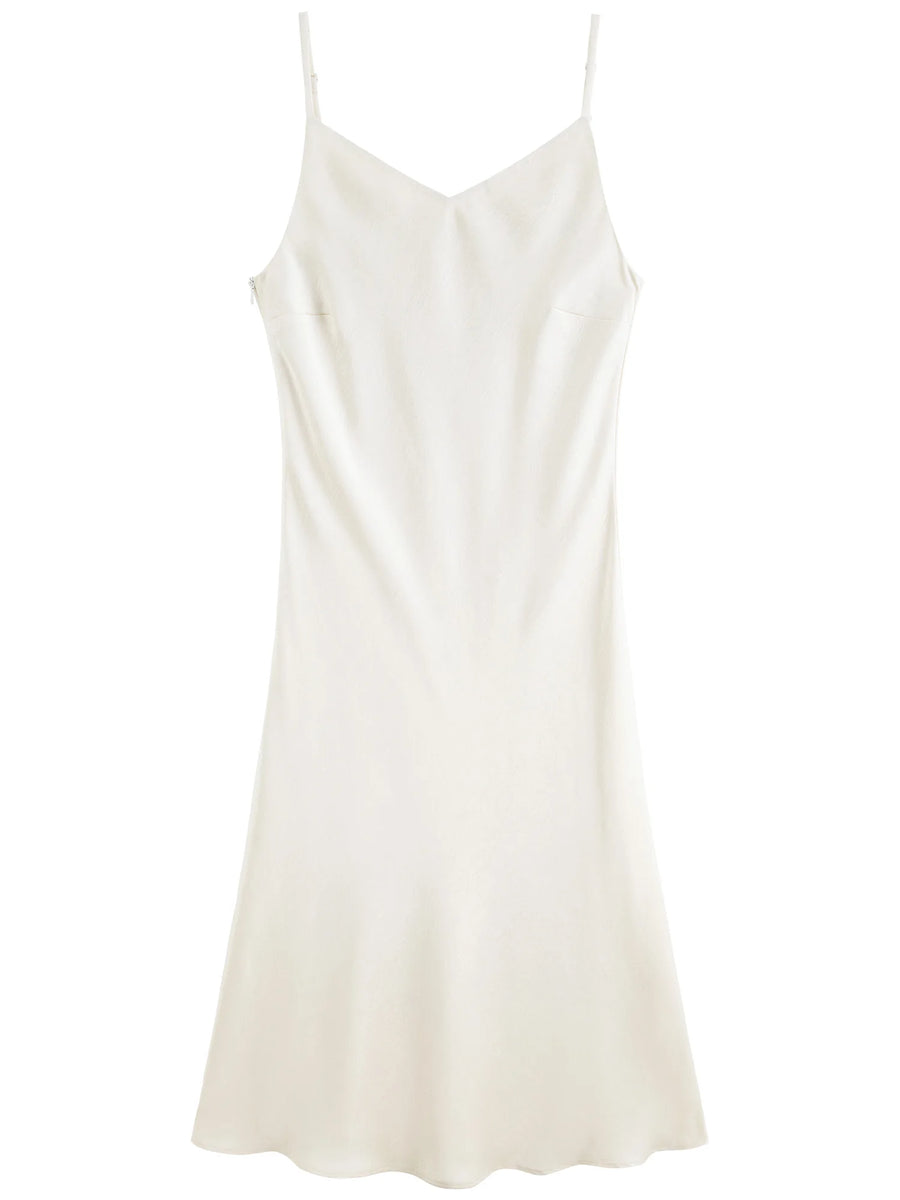 Chic Plus Size Satin Bias Cut Suspender Dress