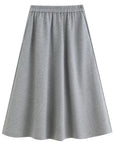 Simple Gray Short-Sleeve Faux Two-Piece Skirt Suit
