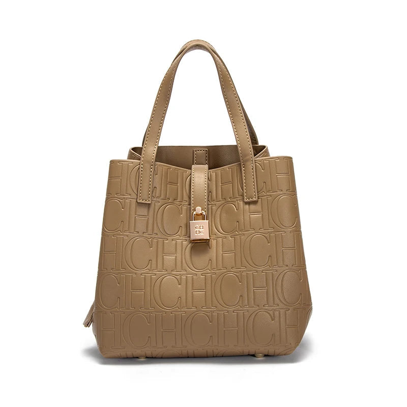CHCH Women's Steel Embossed Tote Bag Handheld Bun Mother Bag