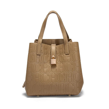 CHCH Women's Steel Embossed Tote Bag Handheld Bun Mother Bag