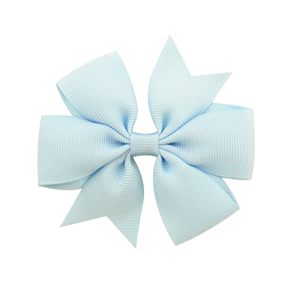 Solid Color Grosgrain Ribbon Hair Bow Clips for Girls
