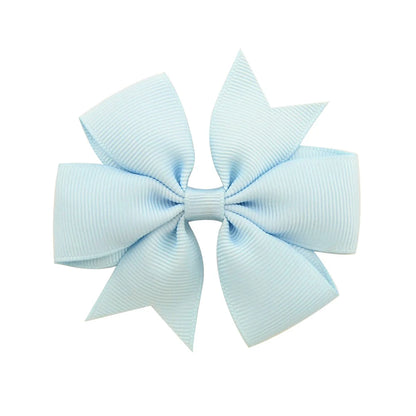 Solid Color Grosgrain Ribbon Hair Bow Clips for Girls