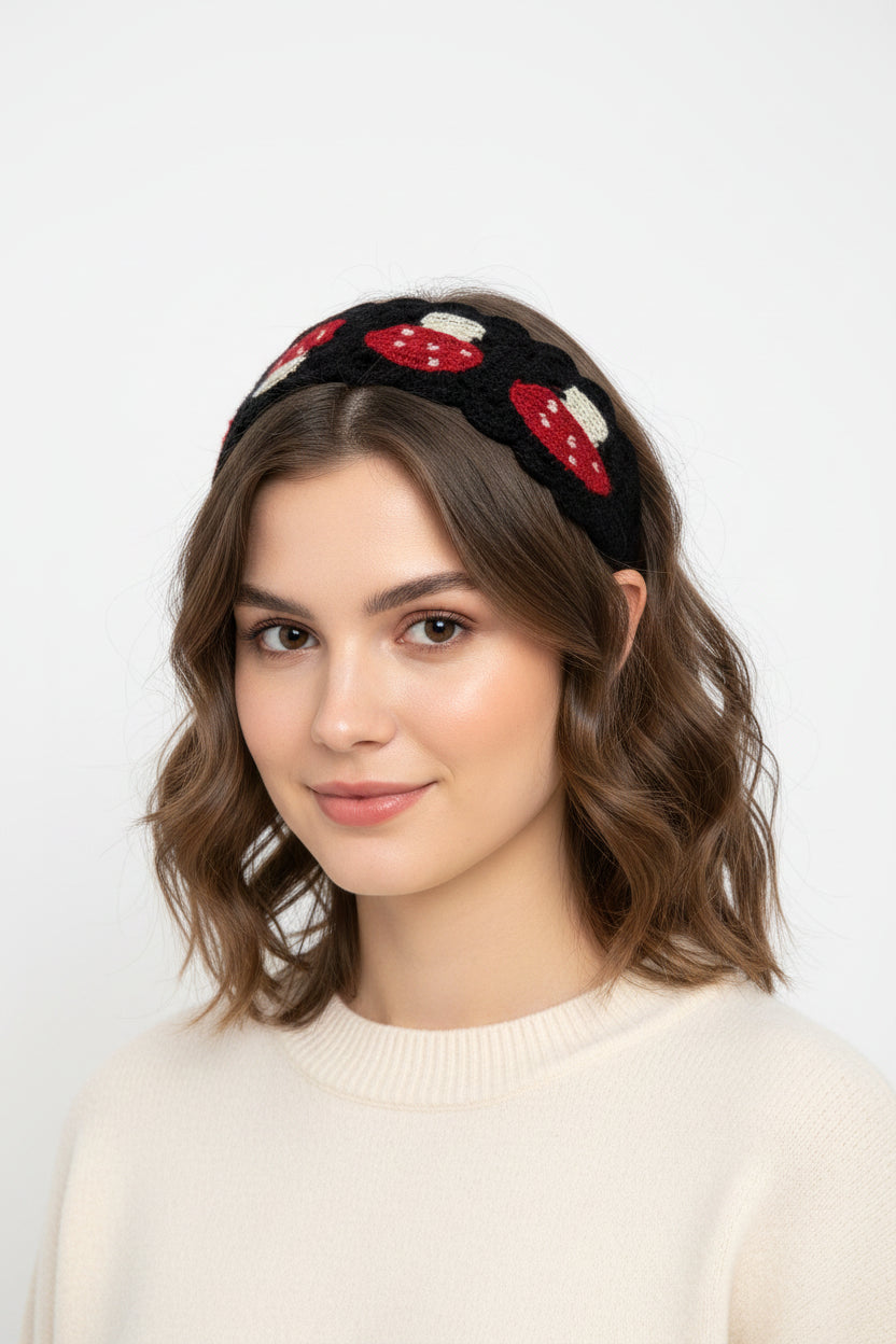 Vintage Knit Flower Headband Retro Hair Accessories