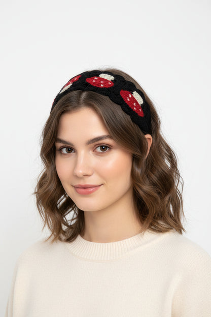 Vintage Knit Flower Headband Retro Hair Accessories
