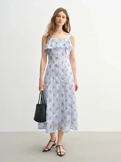 Slim-Fit French Rose Summer Dress - Loran