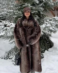 Women's Faux Fur Lapel Coat