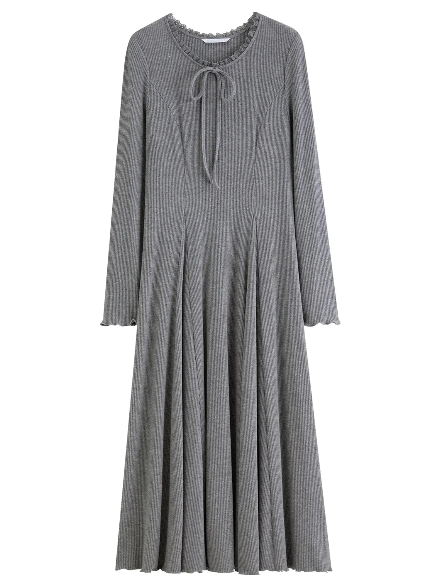 Slim Fit Bodycon Long Dress with Lace - Loran