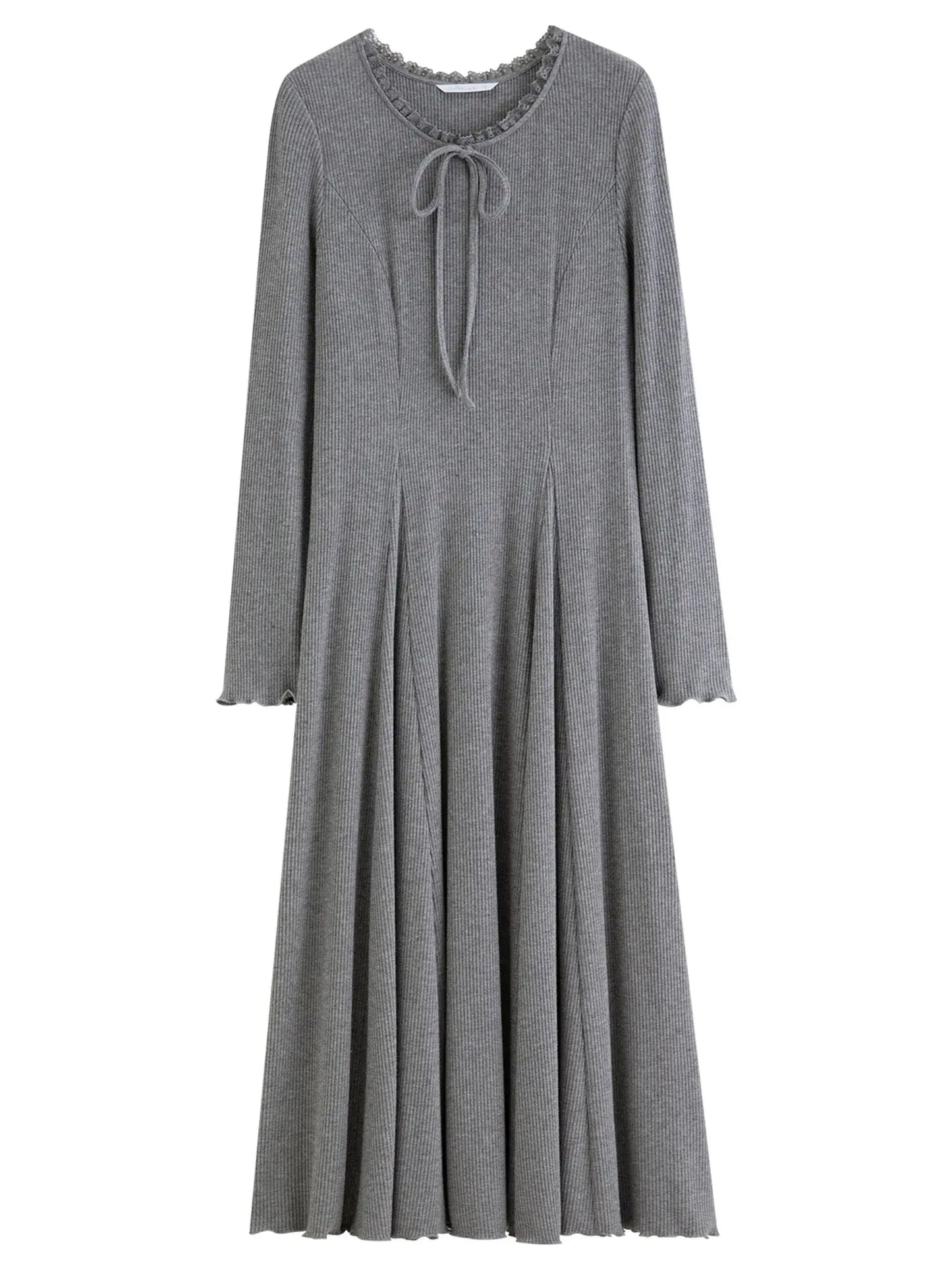 Slim Fit Bodycon Long Dress with Lace - Loran