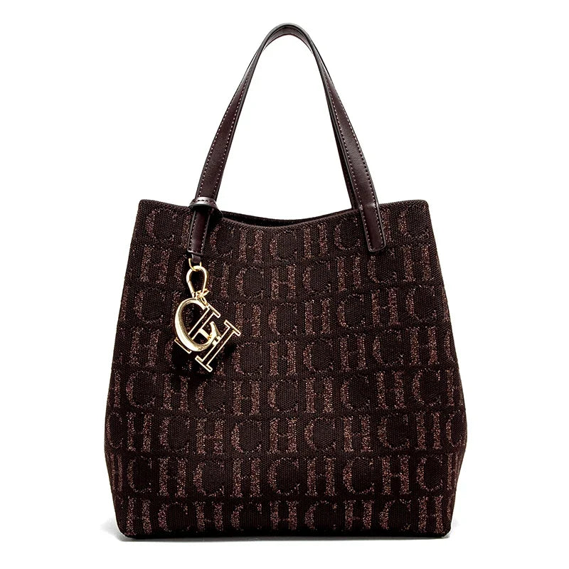 CH Women's Large Shoulder Bag Simple Daily Commuter Tote