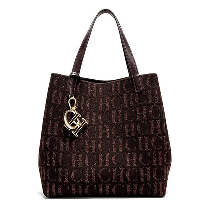 CH Women's Large Shoulder Bag Simple Daily Commuter Tote