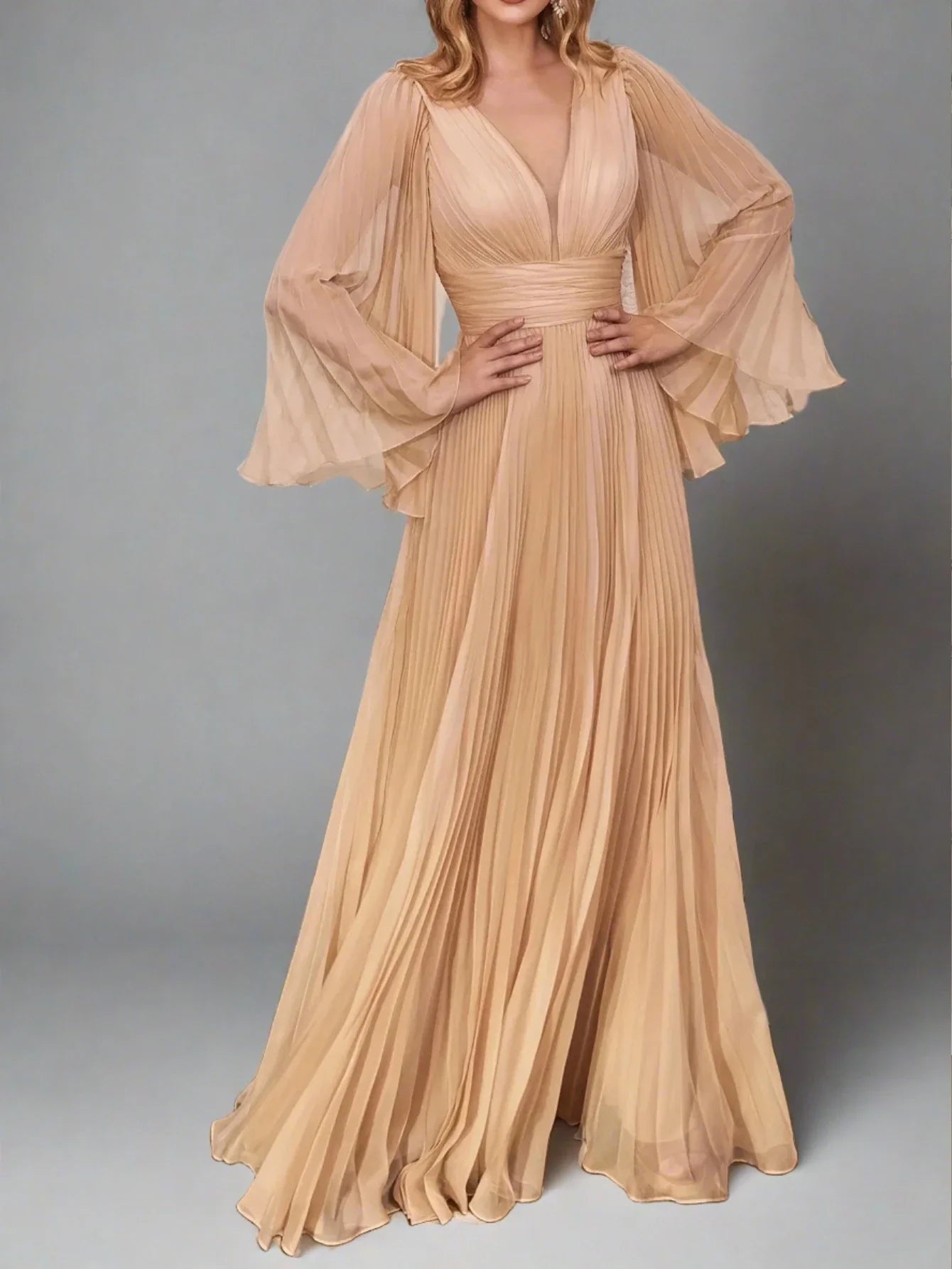 Plus Size Pleated Elegant Party Dress