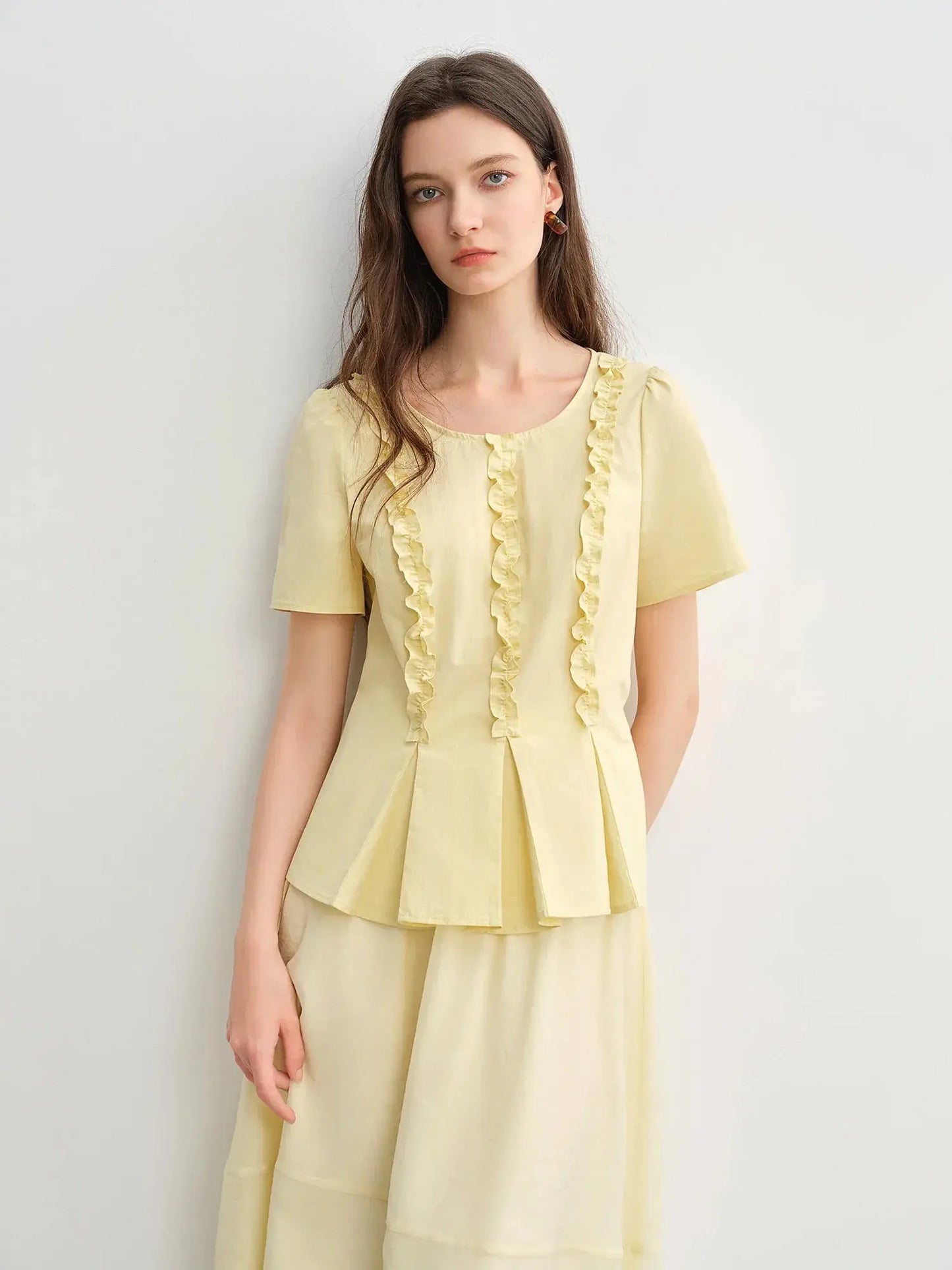 Sweet Youthful Plus Size Pleated Top - Loran