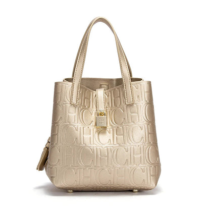 CHCH Women's Steel Embossed Tote Bag Handheld Bun Mother Bag