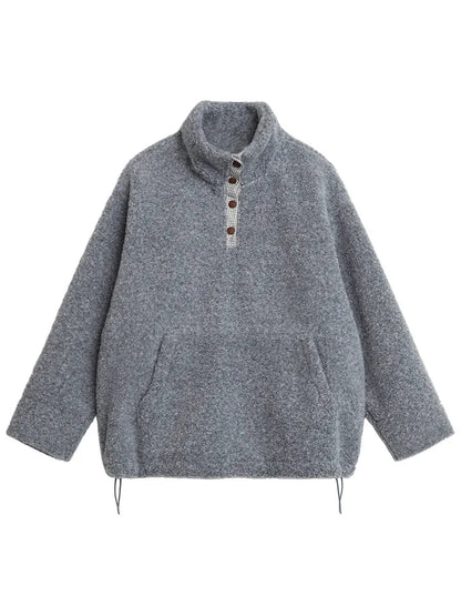 Women’s Plush Plaid Patchwork Hoodie Autumn Pullover Loran