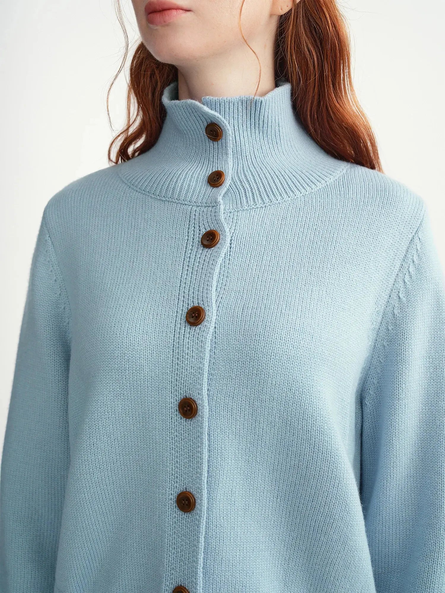 Women’s Wool Knitted Cardigan - Soft Ribbed Winter Sweater - Loran