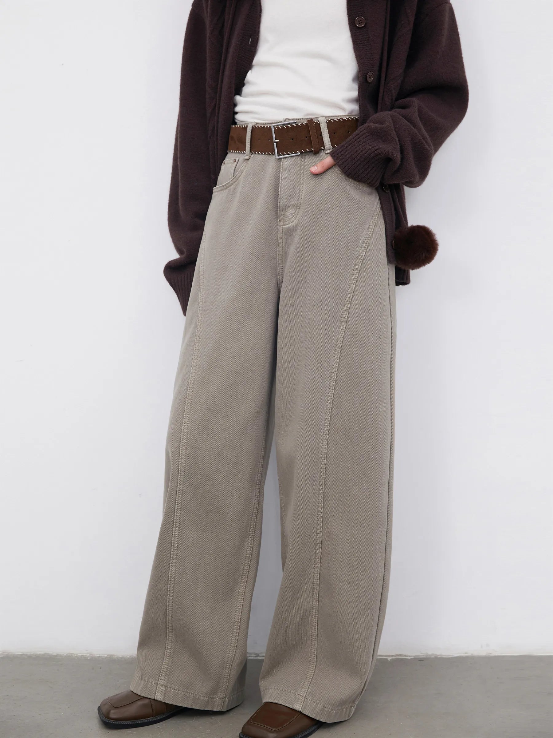 High Waist Wide Leg Jeans Retro Loose Fit Denim Pants Loran