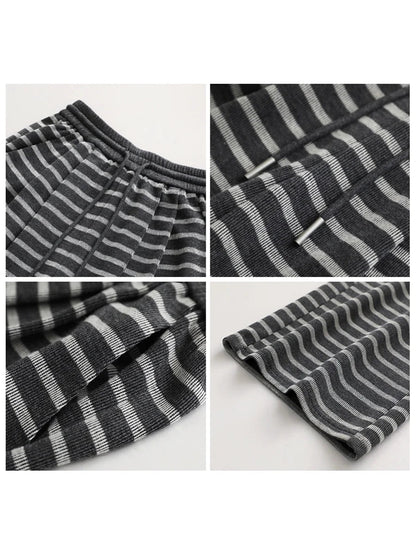CHIC VEN Women Trousers Loose Casual Striped Wide Leg Pants Hanging Straight Casual Trousers Spring Autumn Women 2025 Loran