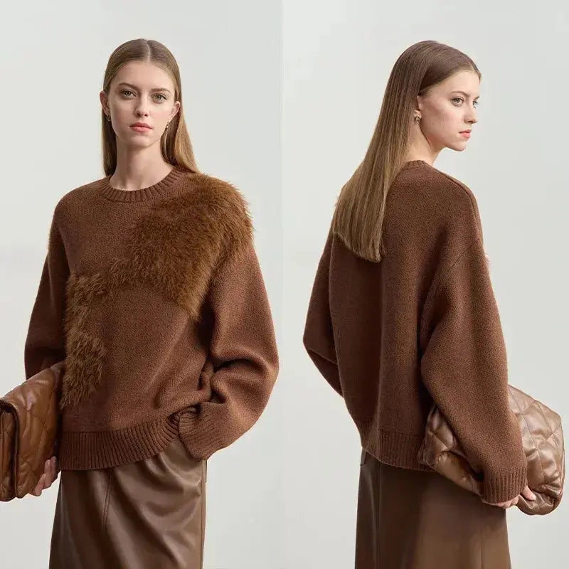 Women's Strawberry Jacquard Winter Sweater - Loran