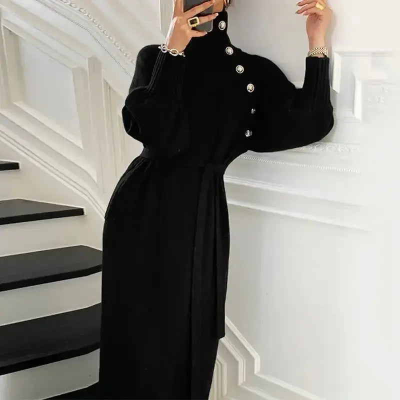 Elegant Knee-Length Autumn/Winter Knit - Loran