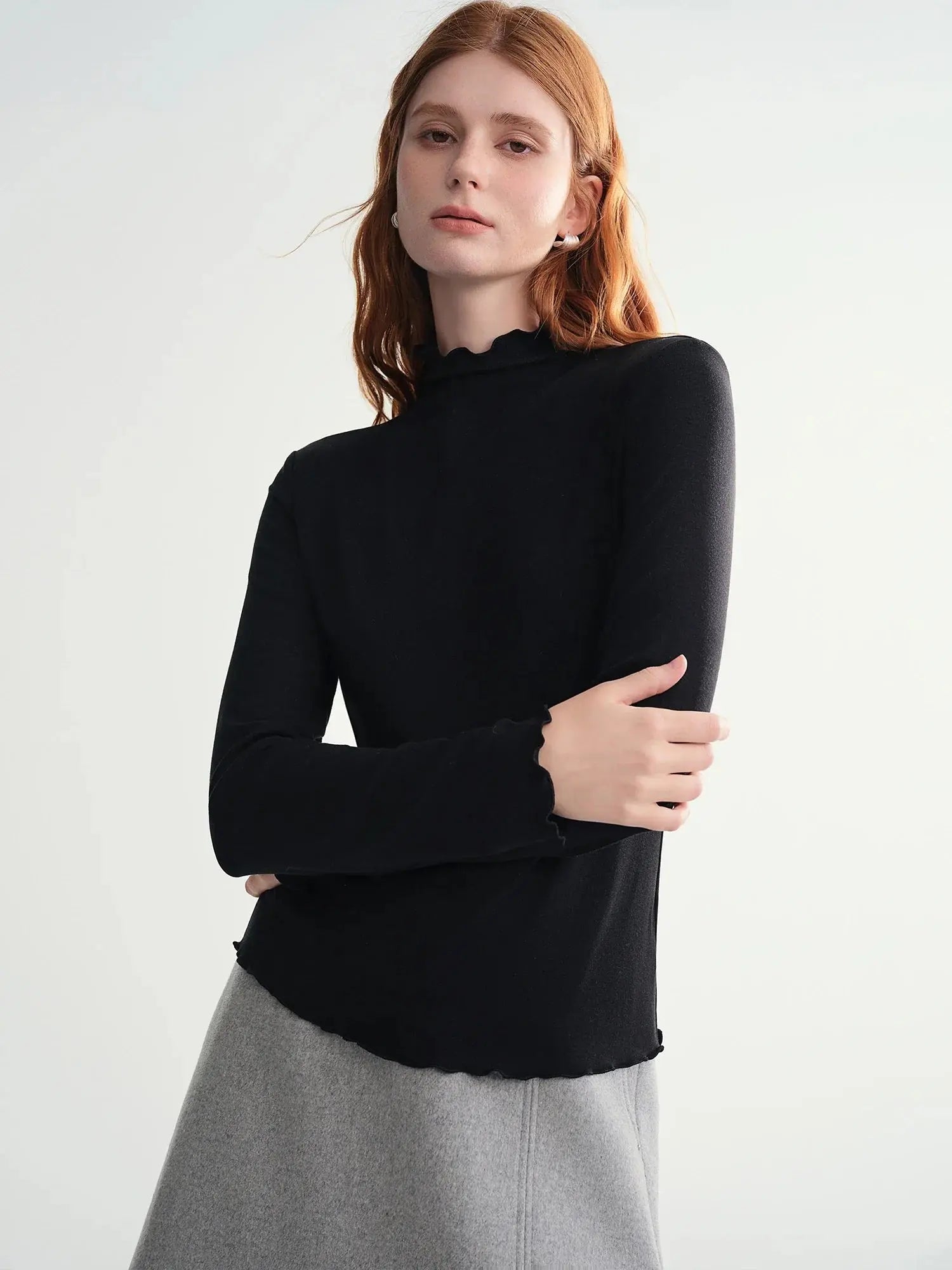 Women's Soft Self-Heating Wool Knit T-Shirt - Loran