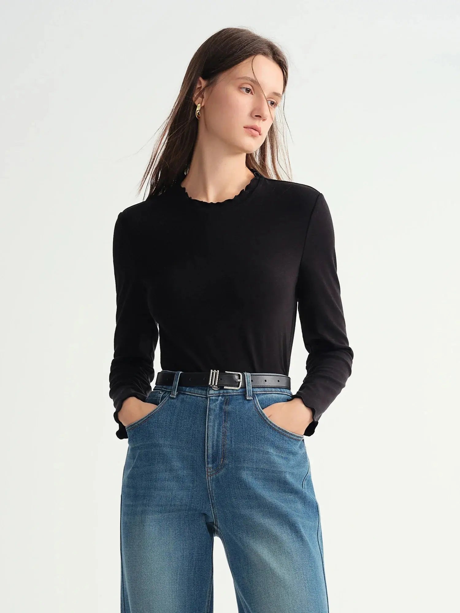Women's Soft Self-Heating Wool Knit T-Shirt - Loran