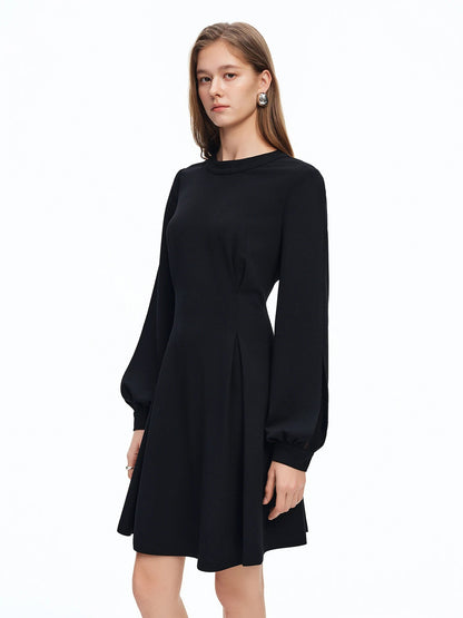 DUSHU 2026 Spring Women's French Waist Dress, Black Bodycon Mini Dress A-line Midi Dress Office Chic Retro Minimalist Style Loran