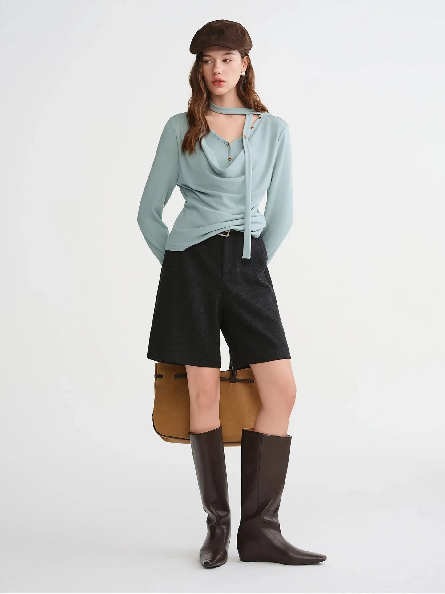 Plus Size Women’s Wool Blend Shorts - Loran