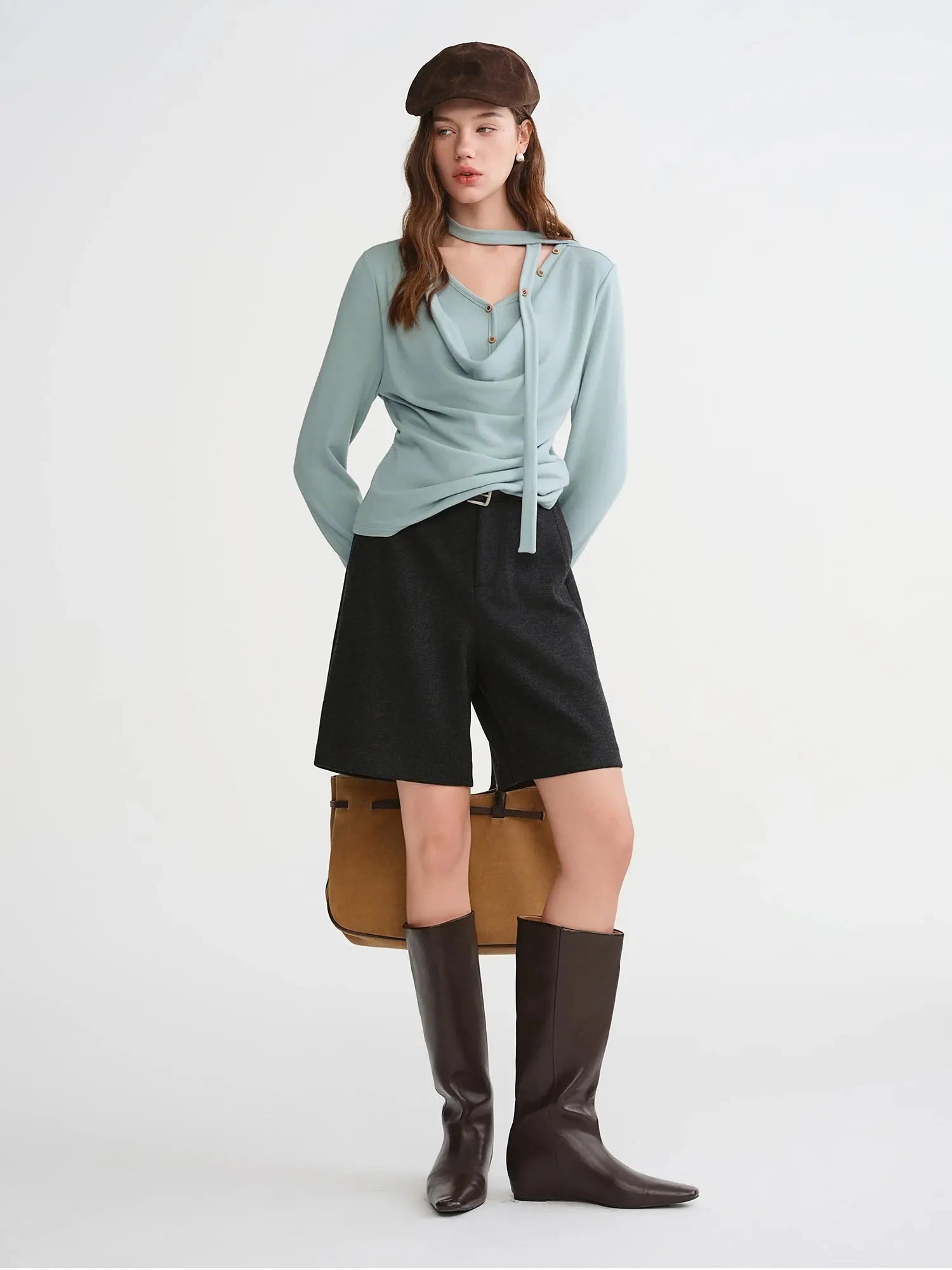 Plus Size Women’s Wool Blend Shorts - Loran