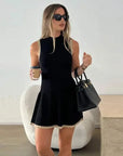 Sleeveless High-Waisted Mini Dress in Elegant Knit